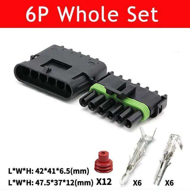5/20/100sets 1 2 3 4 6Pin Way Delphi 2.5 GM Automotive Female Male Weather Pack Electrical Socket Plug -Automobile Connectors