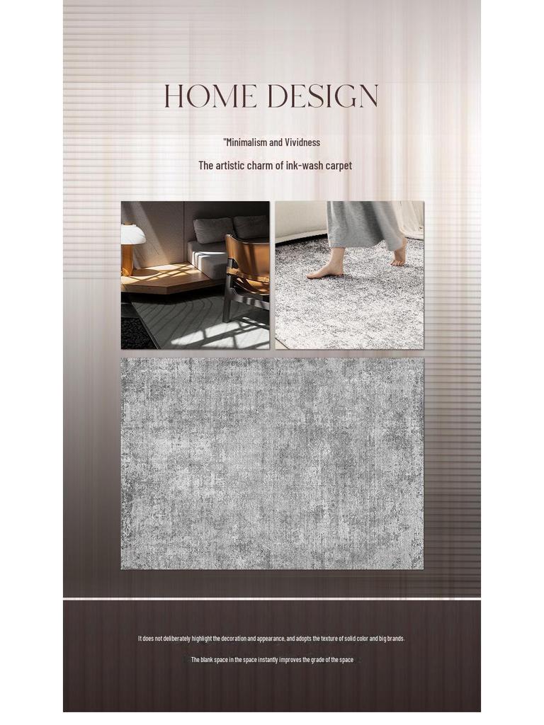 2025 Luxury Gray Wash-Free Carpet: Minimalist, Wipeable Sofa & Bedroom Mat