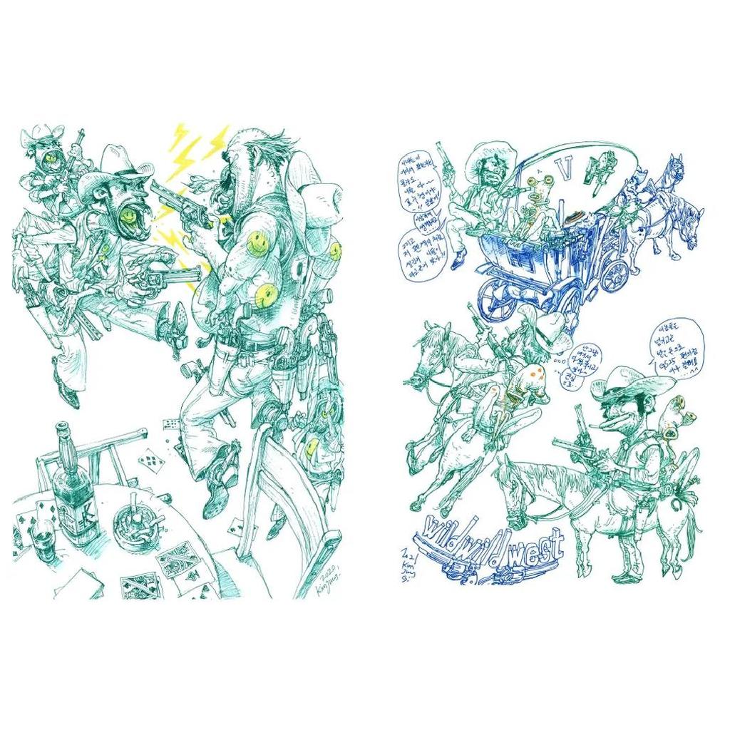 Książka z ilustracjami 2022 Kolekcja szkiców, Kim Jung Gi, wydanie angielskie