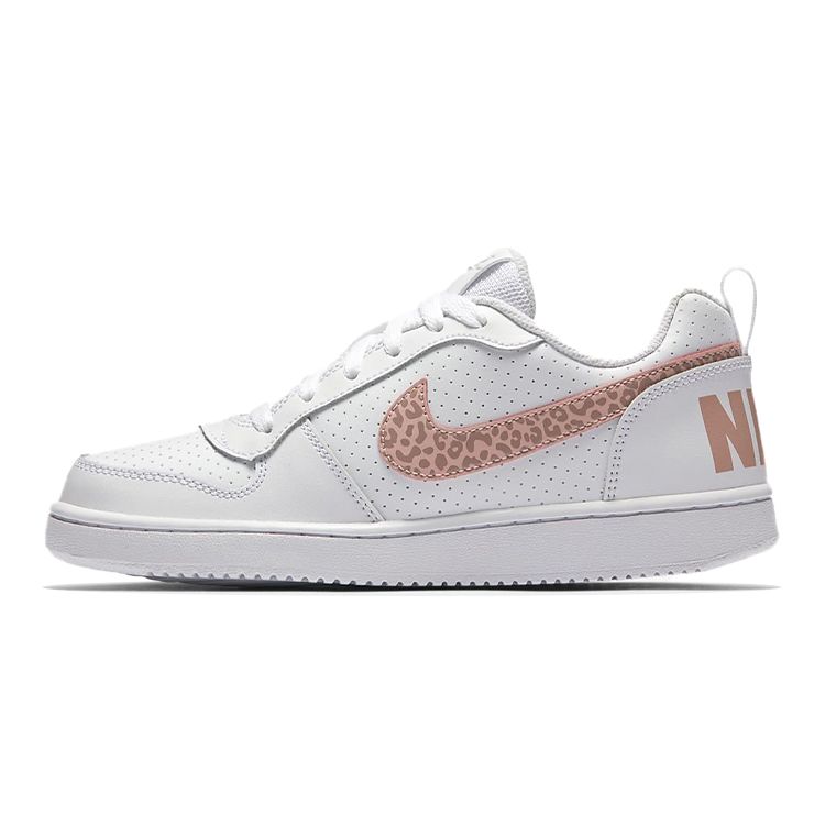 Nike Court Borough Synthetic Leather Non-Slip Durable Low-Top Kids Skate Shoes Kids Sneaker White Pink 845104-101