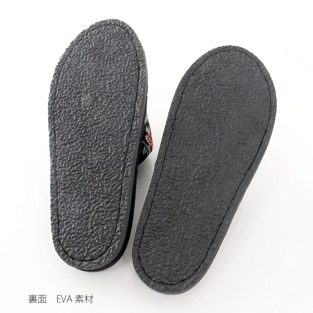 Healthy Chenille Sandals with Floral Made In Japan Pattern, (Gray)