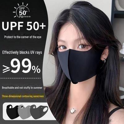 Women's Seamless Summer Sunscreen Mask: Breathable, UV Protection, Ice Silk