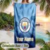 Beach Towel Manchester City Print Custom Name Text Soft Towel for Swimming Pool