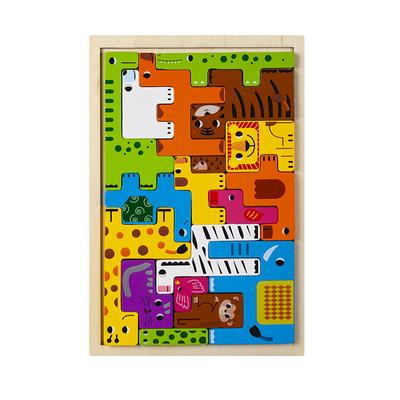 Personaggi Animali Montessori Trasporti puzzle di legno Blocchi Russi Puzzle Giocattoli Animali Carini occupazione