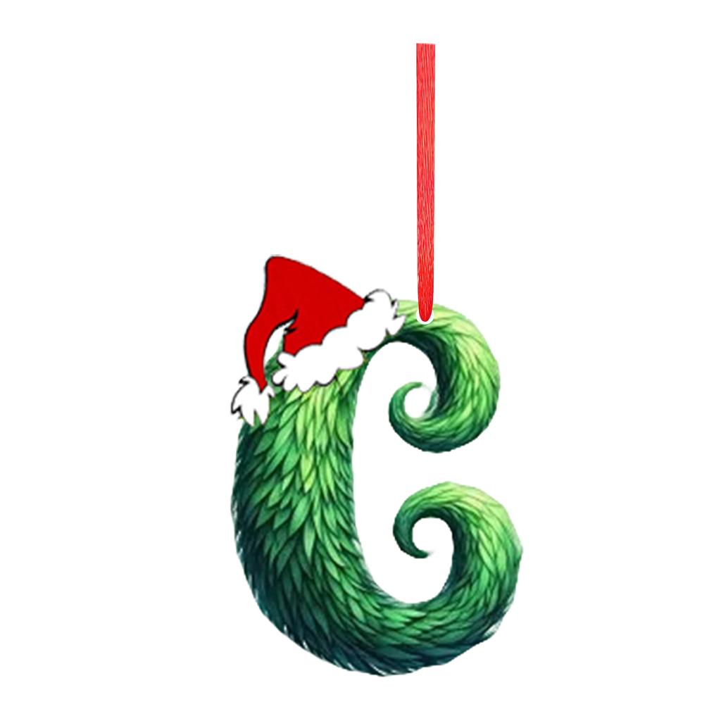 2D 26 Letter  Christmas Ornaments Acrylic Flat Christmas Tree Home Decorations Ornaments