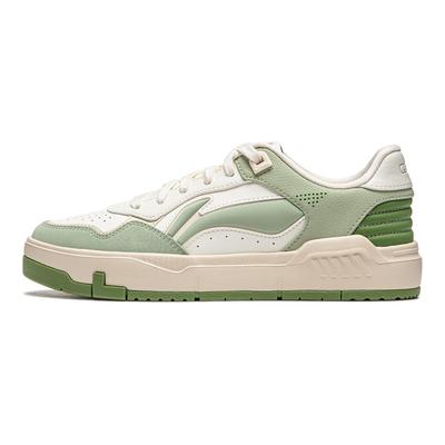 Li Ning Common 80s Soft Rebound Thick Sole Comfortable Versatile Non-Slip Wear-Resistant Low-Top Skate Shoes Women Sneaker Light-Green AGCU084-4