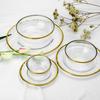 Nordic Gold-Rimmed Glass Compartment Tray