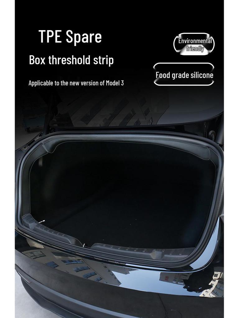 Tesla Model 3 Trunk Splash Guard TPE Tailgate Sill Strip - 360° Interior Protection Trim