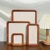Walnut Jewelry Tray: Pearl Necklace Storage & Linen-Style Display Stand for Props & Photography