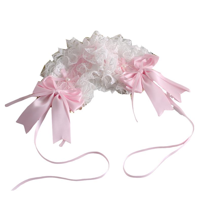Original Pink White Sakura Style Lolita Headband Top Hat Girls Wear Fashion Accessories Headband Hair Accessories for Women