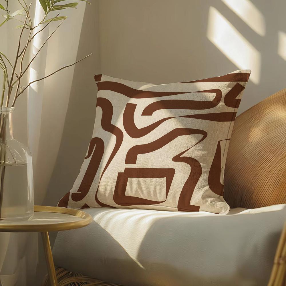 Creamywhitebrown Pillow Case Pillowcase, Double-Sided Printed, Sofa Cushion, Bedroom Headboard