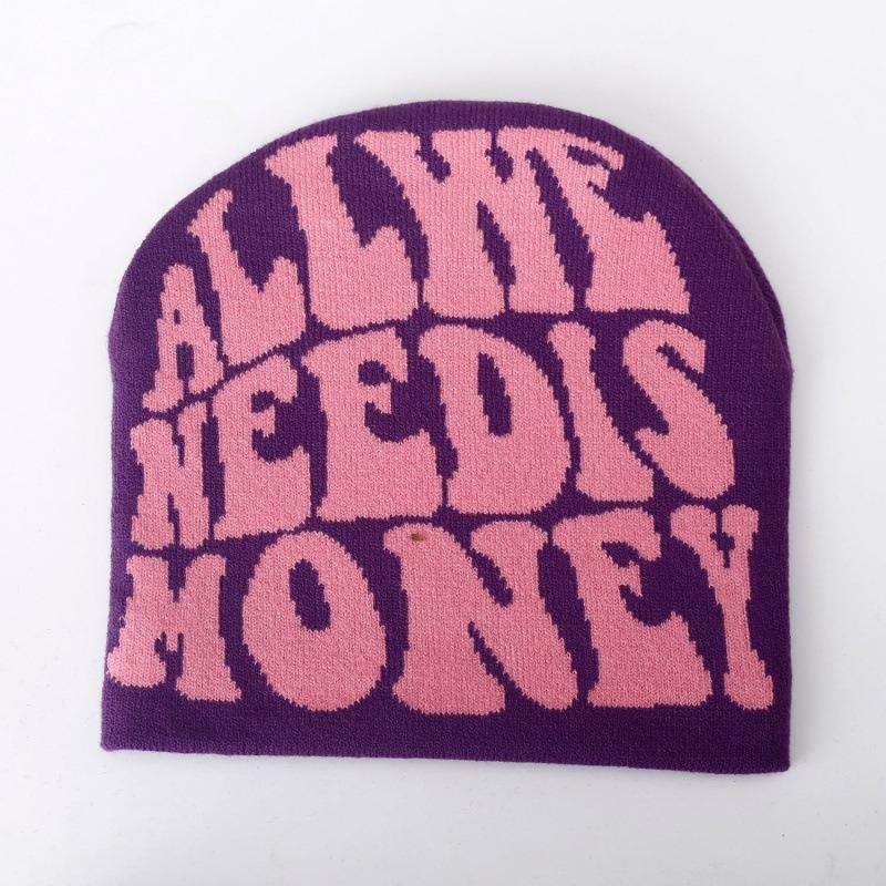 New Men's and Women's Y2K Wool Pullover Hat Jacquard Letter Personality Fashion Hip Hop Knitted Hat Hat