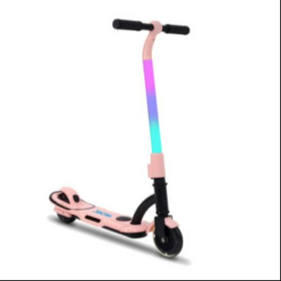 Portable Folding Children's Scooter with Electric Assist, 6-12 Years, Two-Wheel, Flashing Lights