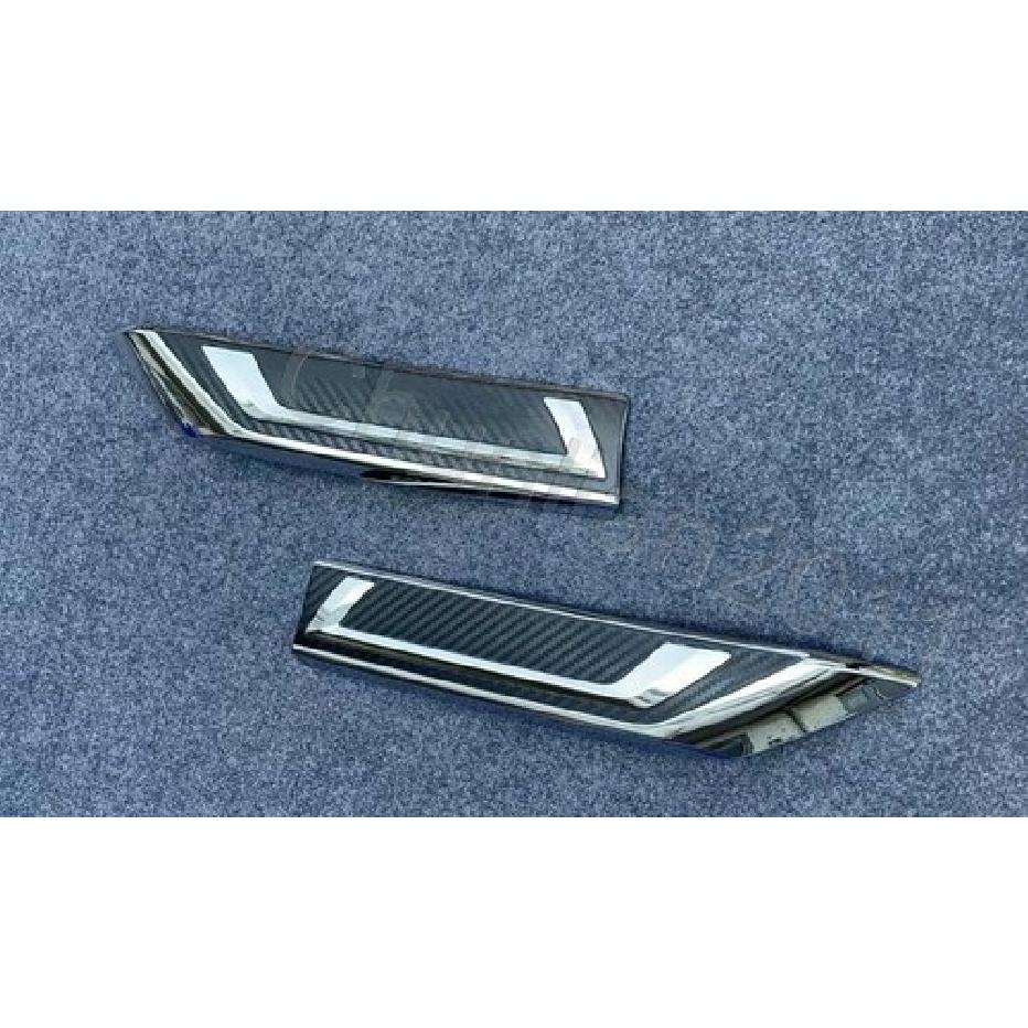 Front Top Mesh Grille Cover Trim for - Toyota RAV4 2PCS Carbon Fiber