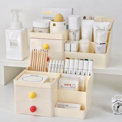 Office Desktop Organizer Box Cute Cosmetic Storage Rack Stationery Grid Pen Holder Arrangement Box Kawaii Jewelry Display Stand