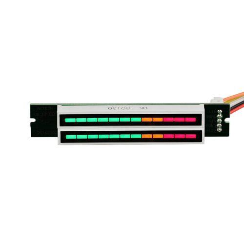 Mini Double Dual 12-bit LED Music Level Indicator Module Adjustable Light Speed VU Meter Stereo Amplifier Board with AGC Mode
