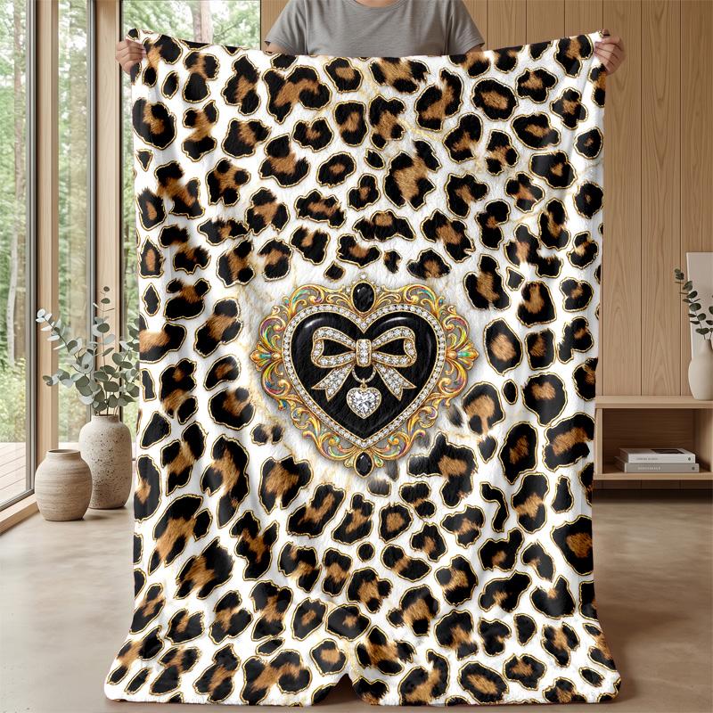 Leopard Print Fashion Pattern Theme blanket Lightweight Warm Flannel Blanket Decorative Throw Blanket for Home Decoration