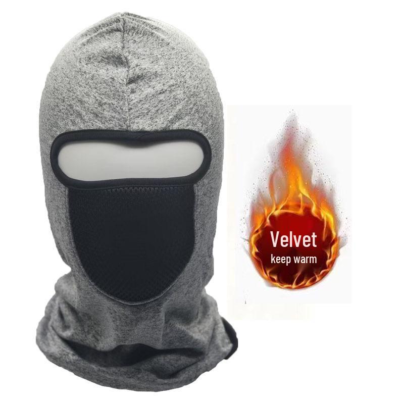 Winter Sports Plus Velvet Balaclava: Warm, Breathable, Elastic Face Mask with Nose & Mouth Opening, Windproof Helmet Liner Hat