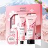4 Stück/Set BIOAQUA Kirschblüten Hautpflege-Sets Feuchtigkeitscreme für Körper Handcreme Lippenbalsam Körperlotion Anti-Aging Hautpflege-Set