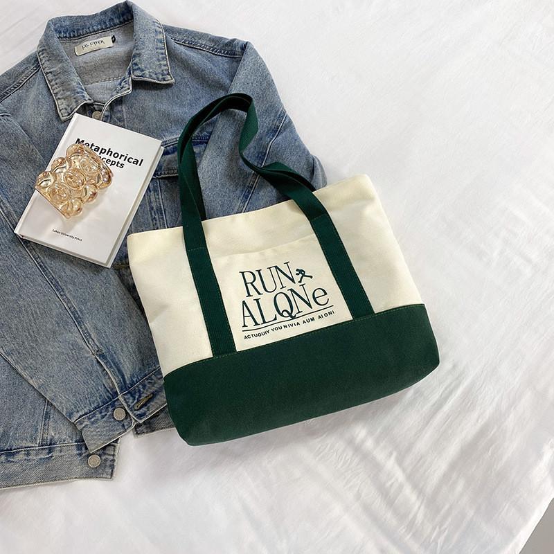 Новая холщовая сумка женская городская минималистичная модная сумка литературная лесная серия красочная сумка через плечо оптом зелёный