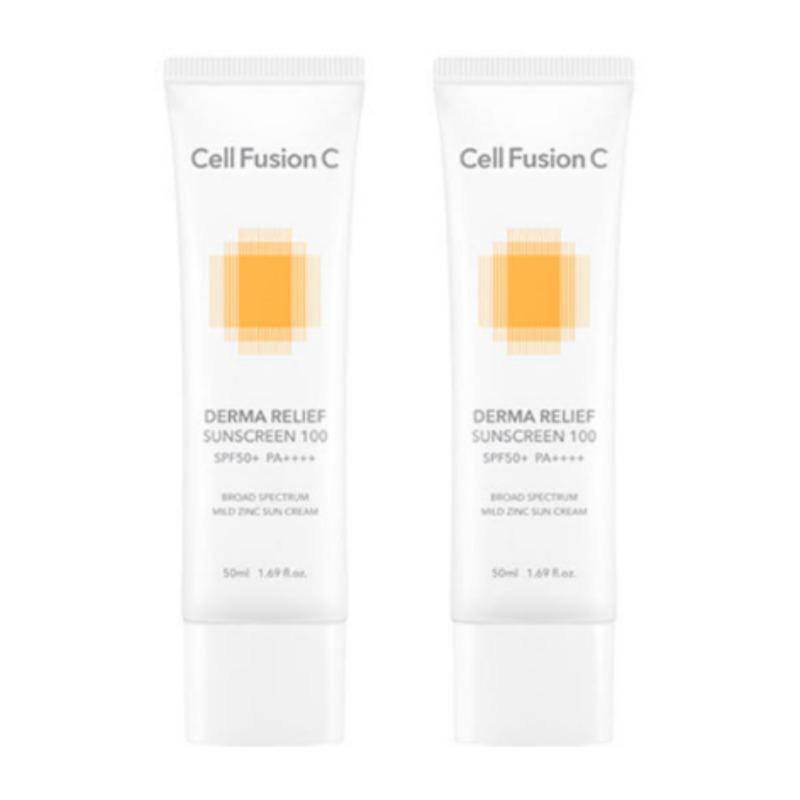 

Cell Fusion C Derma Relief Sunscreen SPF50+ PA++++ 50ml × 2 (Daily Mild Mineral Sunscreen for the Whole Family)