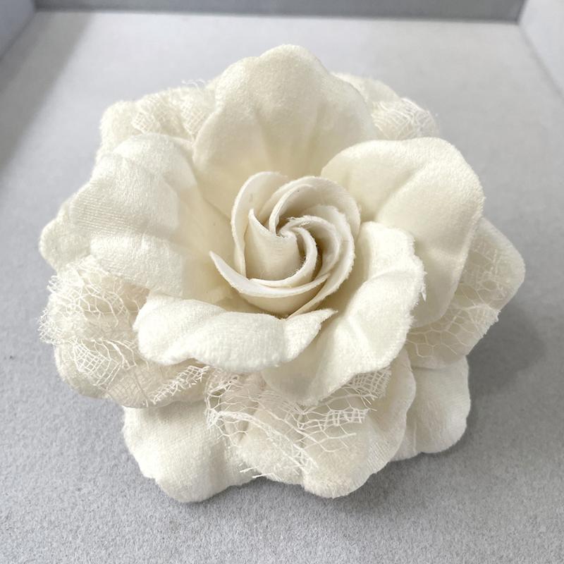 Retro Czarny Aksamitny Broszka Kamelia Broszka Żałobna Damska Koszula Krawat Corsage Ubrania Biżuteria Akcesoria Odzieżowe