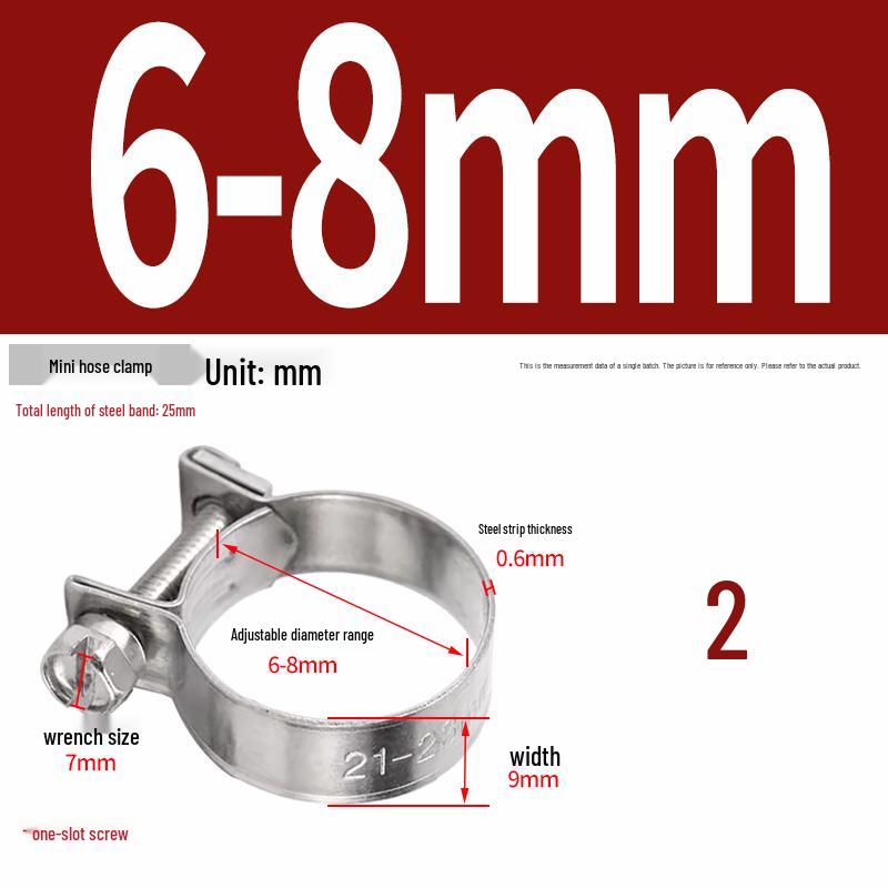 Vidalı Sıkıştırmalı 304 Paslanmaz Çelik Mini Hortum Kelepçesi