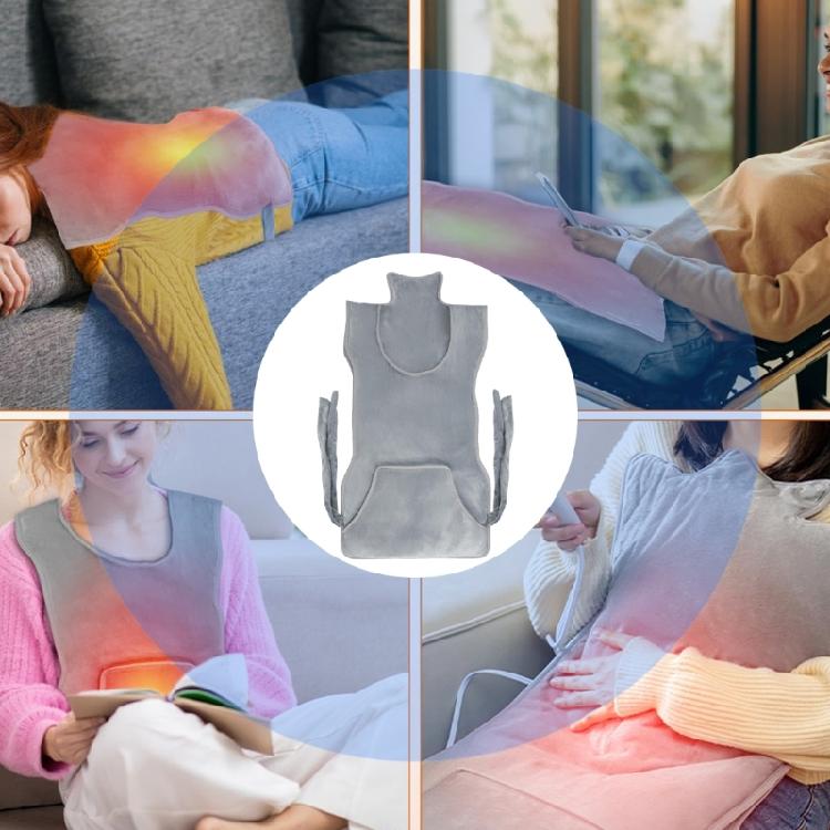 Electric Flannel Heating Wrap For Back Overheat Protections Adjustable Strap Machine Washable Design
