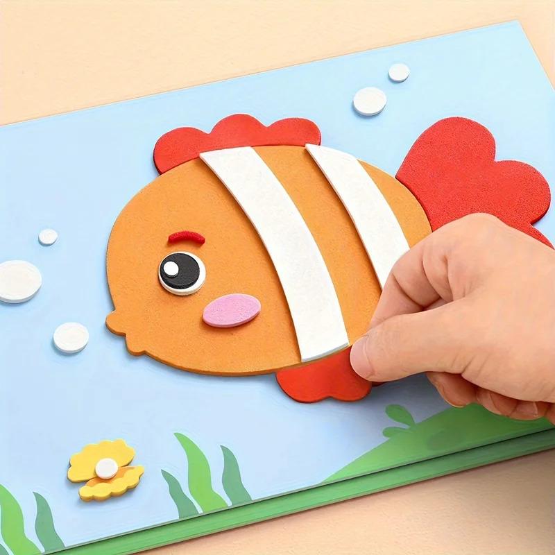 3D Eva Foam Sticker Set - 10Pcs Diy Cartoon Animal Art Stickers For Kids Creative Learning & Classroom Craft Activities