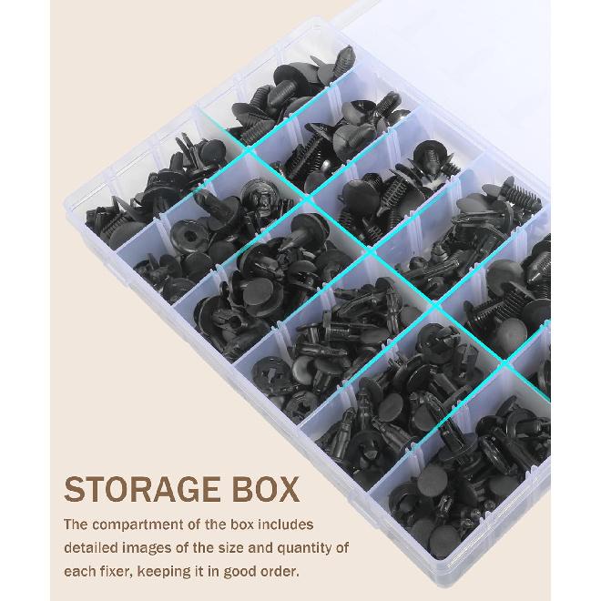 240 Pcs Automotive Clips,Car Retainer Clips,Car Accessories Bumper Clips Car Clips Plastic Rivets Fasteners Push Retainer Kit,Auto Push Pin Rivets