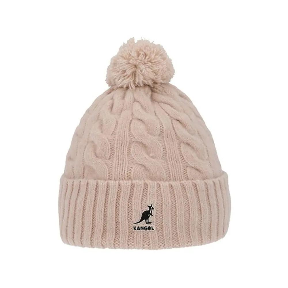 KANGOL K4460SM LIGHT PINK Cable Knit Pom-Pom Beanie K4460SM LIGHT PINK