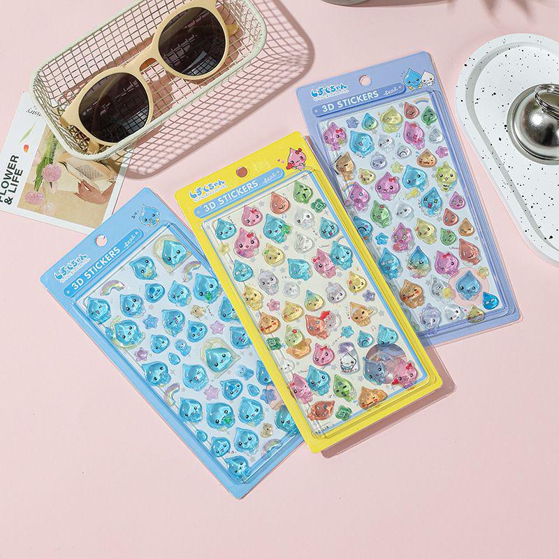 Popular 3D Glitter Water Drop Stickers for Children's DIY Decor