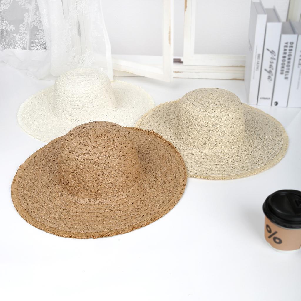 Travel Hat Women's Summer Sunscreen Big Eaves Holiday Beach Fur Breathable Sun Hat Hand Embroidery Embryo