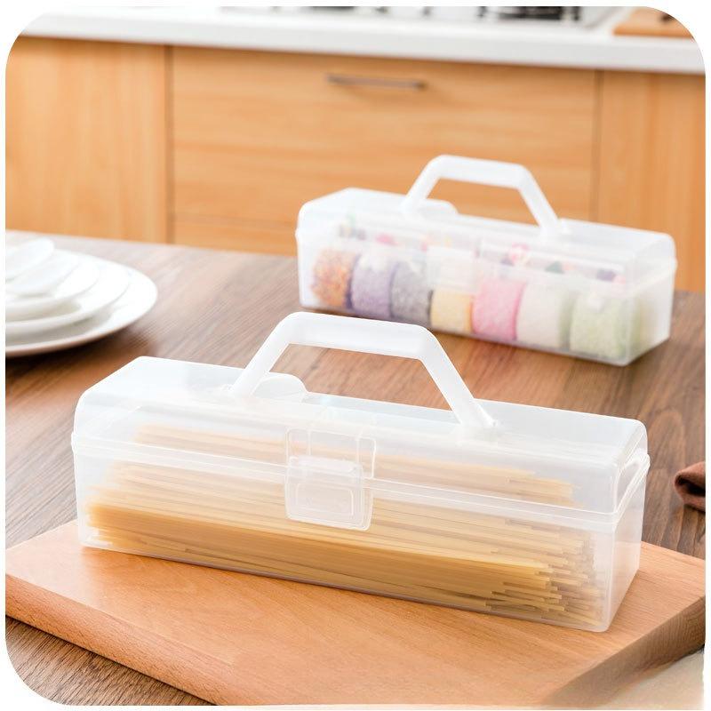 Household Portable Noodle Storage Box with Lid, Vermicelli Storage Box, Kitchenware, Food, Chopsticks and Sundries Storage Box