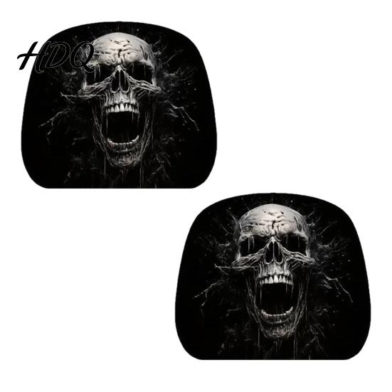 Headrest Cover for SUV Funny Car Covers Spooky Pattern Seat Polyester Protector Protector Universal Breathable Stretchy Interior Accessories