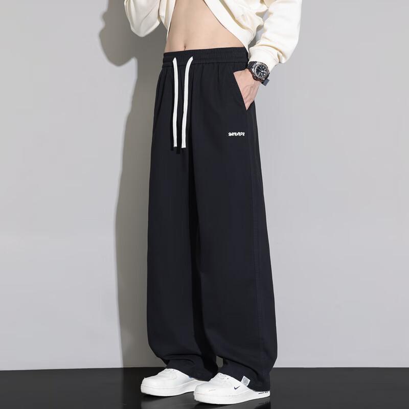 Homlean Men's Cotton Casual Straight-Leg Pants HZ92