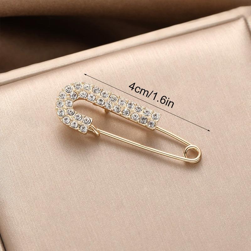 1Pc Jewelry Gift Exquisite Cardigan Clip Fashion Suit Pin Clothing Decoration Pearl Brooch Rhinestone