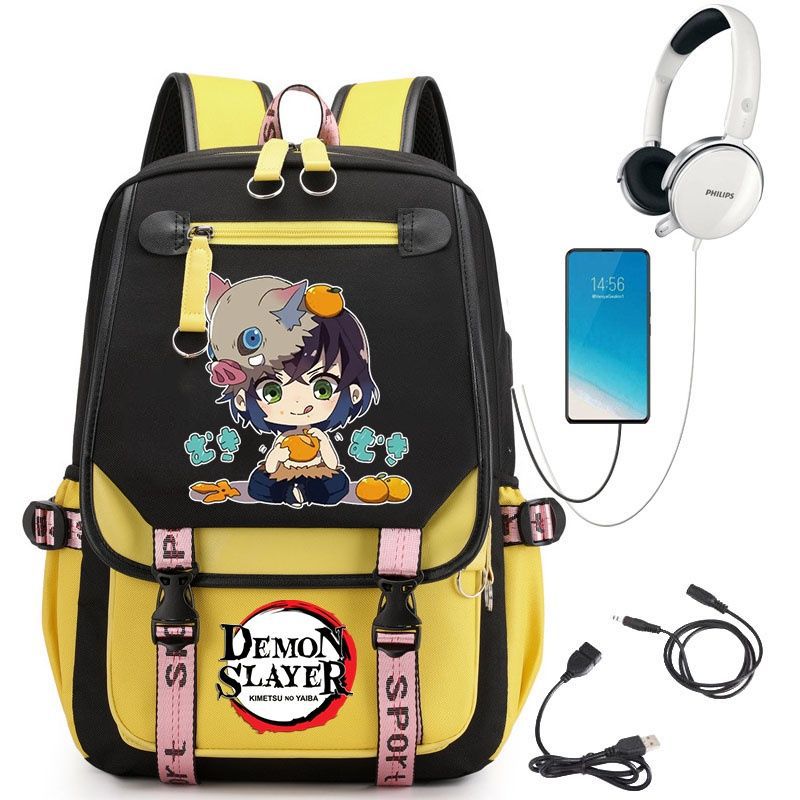 Demon Slayer Anime-Peripherie Rucksack stilvoller Anime-Themen-Schülerrucksack 0084