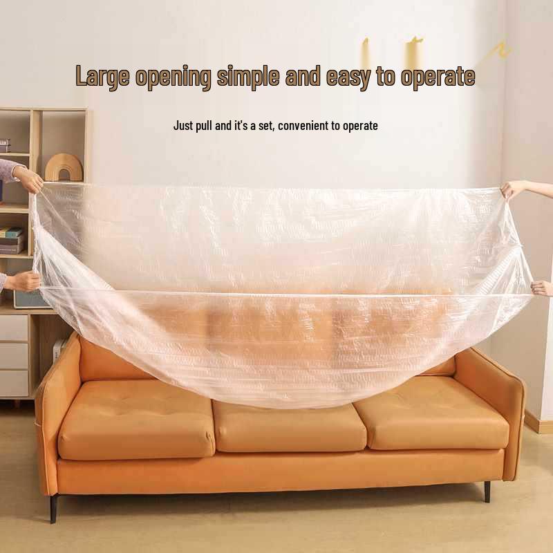 Elastic Drawstring Disposable Furniture Dust Cover for Sofas, Beds, and Appliances