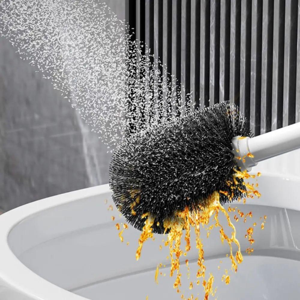 Soft Rubber Brush Head Wall-Mounted Toilet Brush Quick Drainage Toilet Cleaner  Bathroom Cleaning