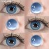 FUNSACHY 2 шт. синіх контактних лінз із міопією 0~-8,00 градусів, річна краса, косметичний макіяж, зіниці, 14,5 мм, сірі лінзи для очей