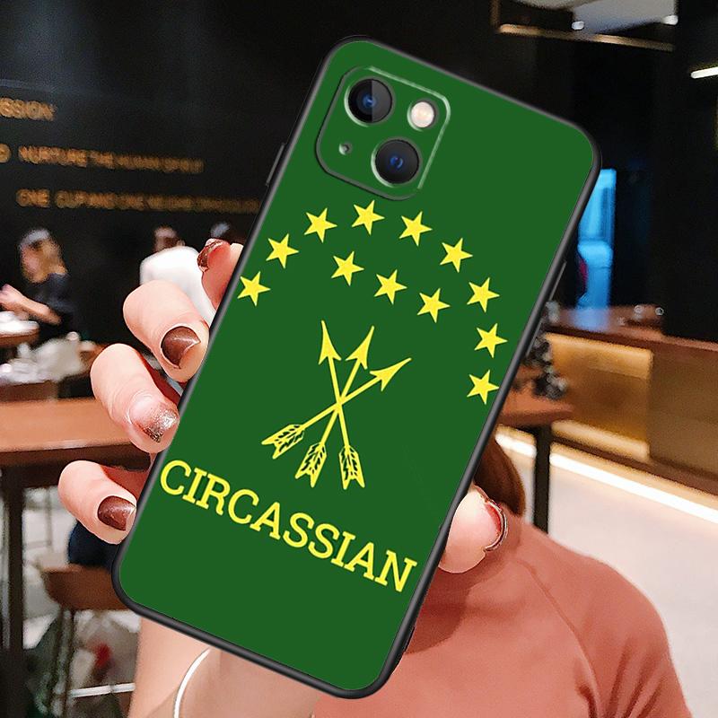 

Adygea Circassian Flag Phone Case For iPhone 13 12 11 14 15 16 Pro Max Plus X XR XS Bumper Cover Coque iPhone 16