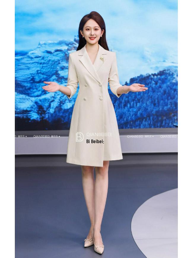 

AD Fashion 2025 Women s Seven-Sleeve Formal Work Dress L