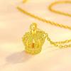 Elegante Goldkrone Anhänger Halskette - Damen Leichter Luxus Schlüsselbein Kette