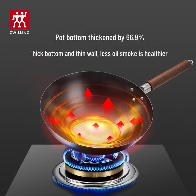 ZWILLING Dragon 30cm Non-Coated Flat Bottom Iron Wok