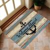 "Welcome Aboard" Nautical Anchor Non-Slip Floor Mat - Indoor and Outdoor Absorbent Foot Mat Suitable for Home Decoration