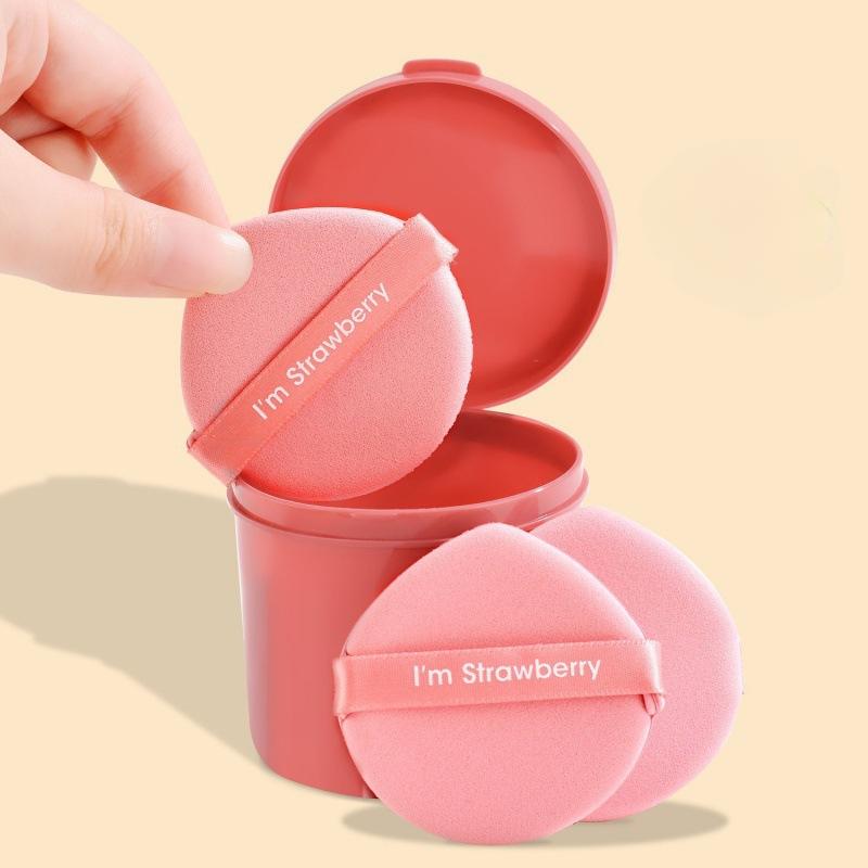 7 PCS Cosmetic Powder Puff Blender Set Women Strawberry Makeup Sponge  Soft Beauty Double Side Wet Dry Use Make Up Tools