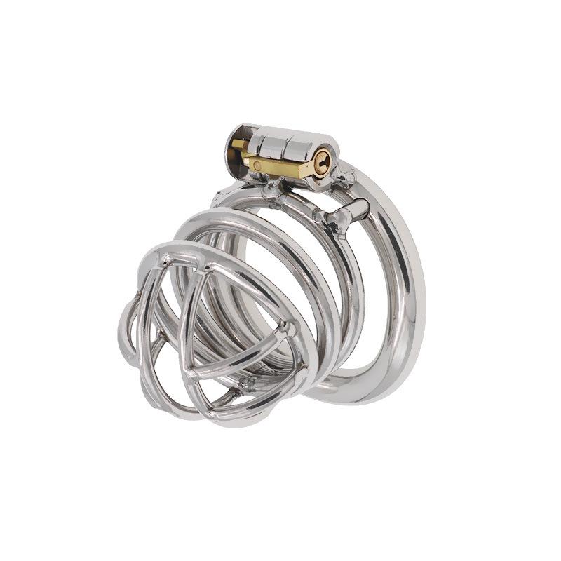 Genuine Goods 304 Stainless Steel Chastity Lock with Penis Cage Chastity Cleaner Men's Peering Sexy Toys Adult