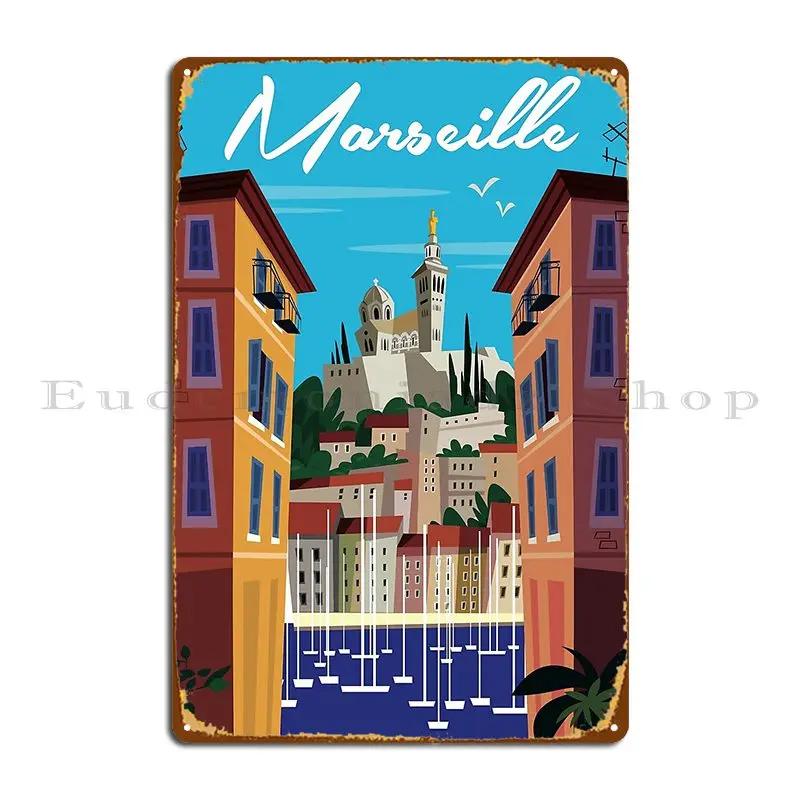 

Marseille Poster Metal Plaque Poster Pub Mural Print Painting Wall Mural Kitchen Tin Sign Poster 20x30cm