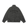QIYOU Autumn 2025 Retro Unisex Stand-up Collar Letter Print Plus Size Jacket